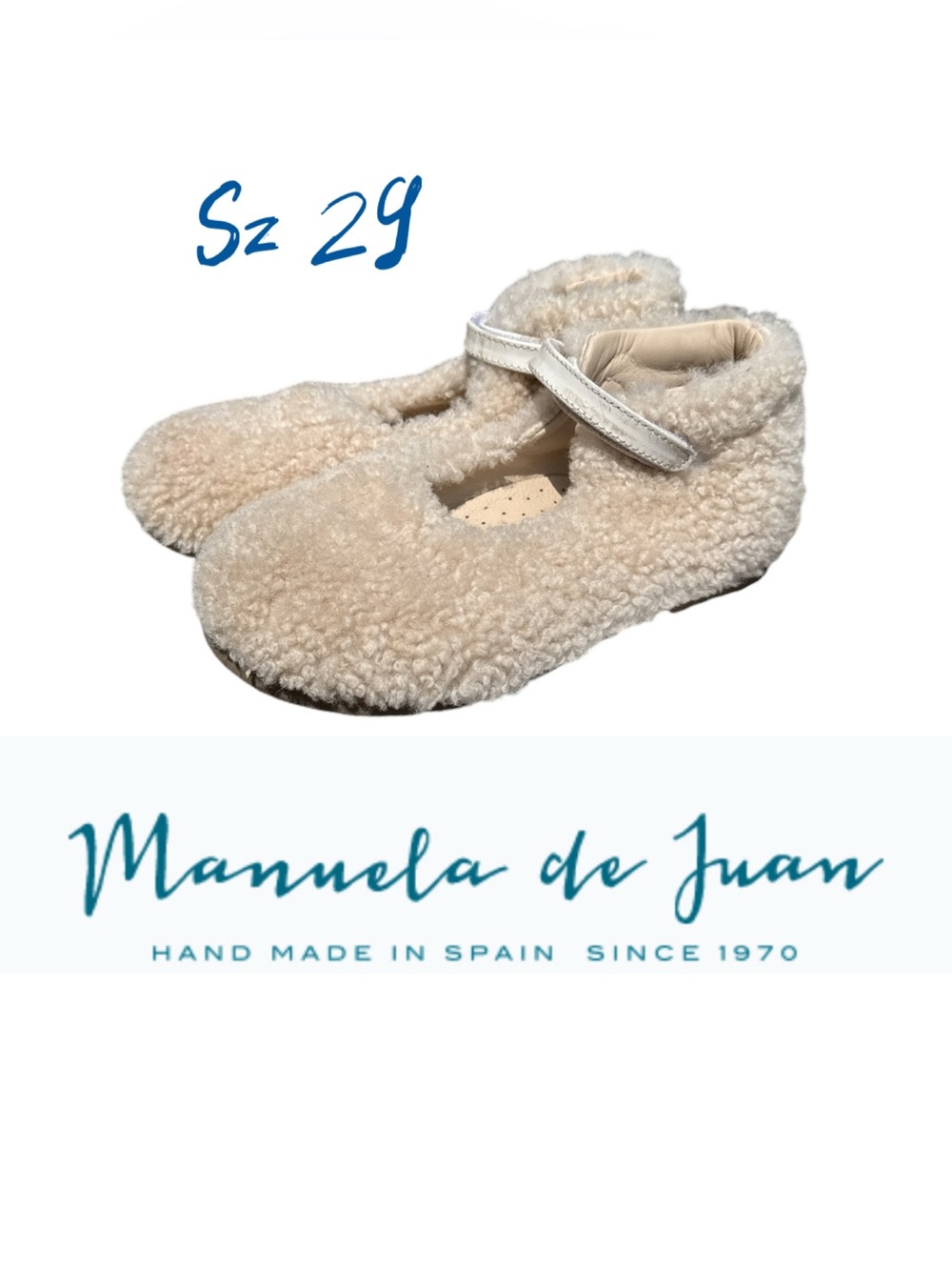 Manuela de Juan Luxury Shearling Mary Jane Shoes – Size 29